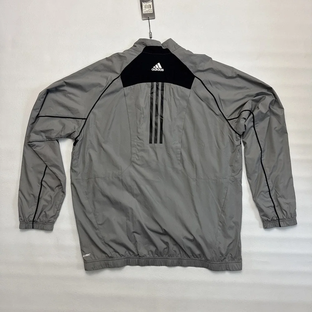 Adidas Golf Large ClimaProof Lvl 2 Lightweight Gray Black Full-Zip Golf Jacket L